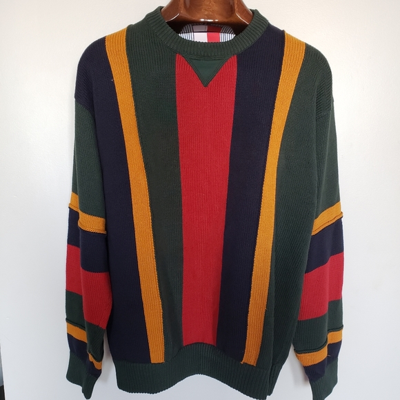 VINTAGE • Tommy Hilfiger color block knit sweater - Picture 3 of 9